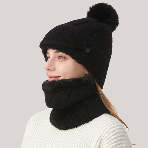 Bonnet tricoté avec cache-cou pour les activités d'hiver - 3