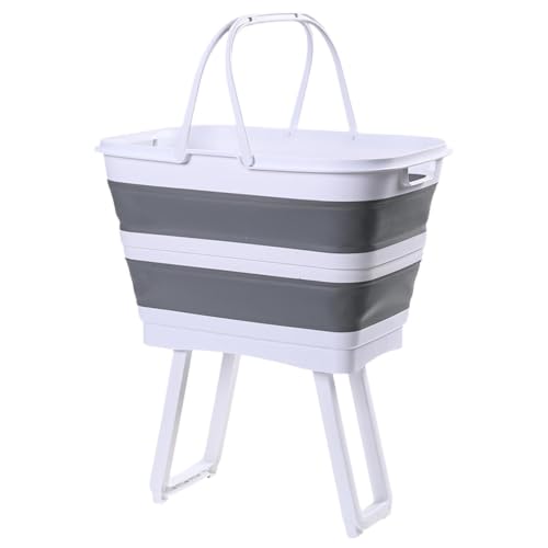 Panier linge pliable grand volume avec bassine lavage multi usage intégrée