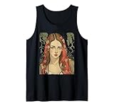 Art Nouveau Girl with Red Hair Vintage Style Tank Top