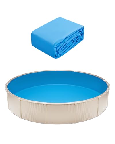 VEVOR Runde Poolfolie, φ 460x120 cm, Innenfolie, Ersatzfolie, Innenhülle, Schwimmbadfolie, Unibead-Stil Standard-Vinylfolie, verschleißfest, für Aufstellpools mit 120 cm Wandhöhe, einfarbig