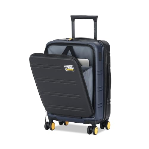 Image of Urban Jungle by Safari Hold-All Premium Small (55cm) Trolley Bag with Laptop Compartment,Polycarbonate Cabin Suitcase with 8 Silent Wheels&TSA Lock,Hardside Travelling Luggage for Both Men&Women(Navy)