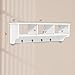 Giantex Hanging Shelf with Hooks Wall Mount Cubby Organizer with 4 Hooks and Storage for Entryway, Hallway, Dining Room Furniture (White)