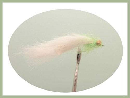 Mosche Da Pesca Bunny Leech - 3 Pezzi Taglia 10 - Bianco E Chartreuse - Troutflies UK - Foto 2