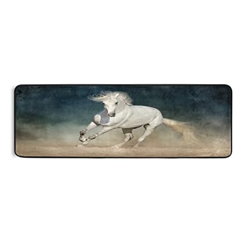 White Horse Runner Rug for Home Decor Cover