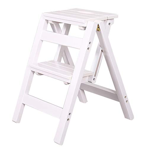 木製のはしご椅子家庭用折りたたみ2ステップラダースツール