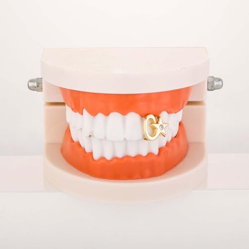 Psivika 2 Pcs Star Iced Out Diamond Teeth Grillz para Hombres y Mujeres miniatura 4