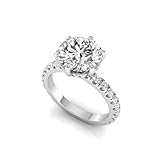 Shanti Jewel IGI Certified 3.75 Carat Round Lab Grown Diamond (3 Ct, F, VVS2) Hidden Halo 14K White Gold Wedding Engagement Ring For Womens 7US