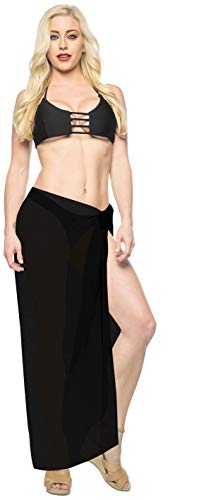 LA LEELA Vintage Piratas Cráneo Cosplay Disfraces De Fiesta De Halloween Costume Traje de baño de la Gasa Pura Pareo básica del Bikini de Las Mujeres más la Falda del Abrigo Encubrimiento Negro_T673