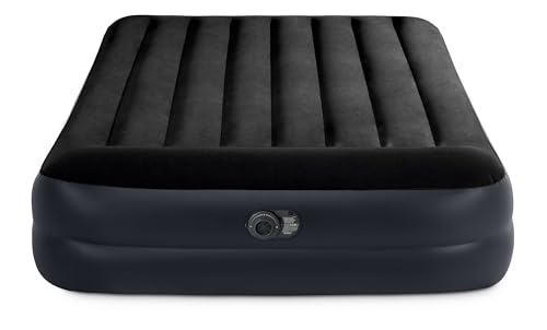 Foto von Intex Erwachsene Queen Pillow Rest Raised Airbed W/Fiber-Tech Bip, Top: Black/Bottom: Blue, 152 x 203 x 42 cm, 64124