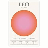 Bliss Monkey Co. Leo Astrology Sign Poster - Astrological Signs Zodiac Horoscope Wall Art - 12 x 18 Inch Unframed Premium 100lb Gloss Made In USA
