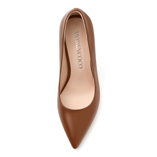MODENCOCO Women's High Heel Pumps Elegant Stiletto Heels Sexy Closed Pointed Toe Heels Classic Comfortable Slip-On Dress Shoes for Party Wedding Prom Office 4 Inch3