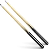 Generisch Lot de 2 queues de billard en bois, 50 cm, pour, portables, compactes, pour et débutants, polies à la main