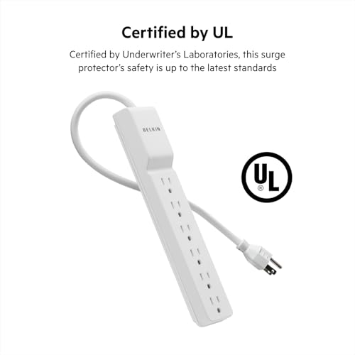 Belkin 6-Outlet Commercial Power Strip Surge Protector, 6ft Cord, 720 Joules, White - image 4