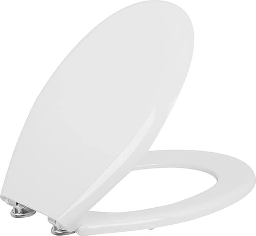 Aan White Soft Close Toilet Seat, Standard Loo Seat With Top & Bottom Fixing Quick Release And Adjustable Hinges, O Shape Lid Cover Premium Uf Material