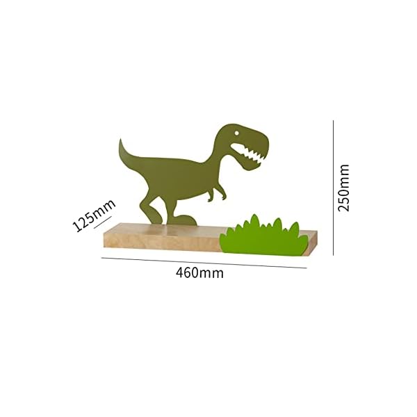 Wall shelf kids dino nursery decor shelves floating bookshelf wood toy display organizer green ds001 0  urban country home decor