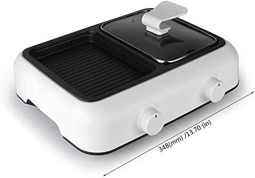 GeRRiT Electric Indoor Smokeless Grill + Griddle, Nonstick Plates, 2 Cooking Zones with Adjustable Temperature