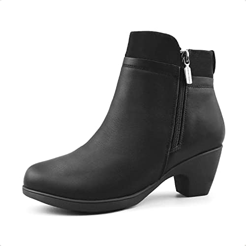 Comfy Moda Women's Leather Winter Ankle Boots Office Ankle & Bootie