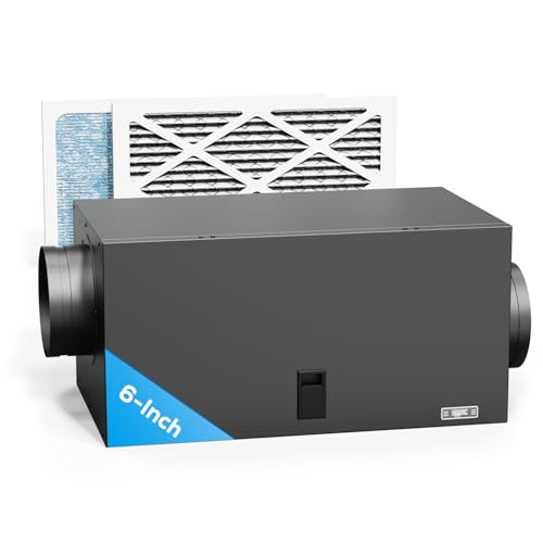 Aitecac Caja de filtro de 6 pulgadas con filtro de ventilador de caja eficiente, caja de filtro de conducto para entrada de aire fresco y flujo de aire mejorado, caja de filtro HVAC para familia,