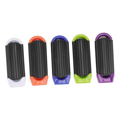 HONMEET 5個防静電耐高温折りたたみ鏡付きコーム点 ポケット 携帯用ヘアコーム 厚手髪対応 旅行用コンパクトブラシ 白 青 橙 緑 紫