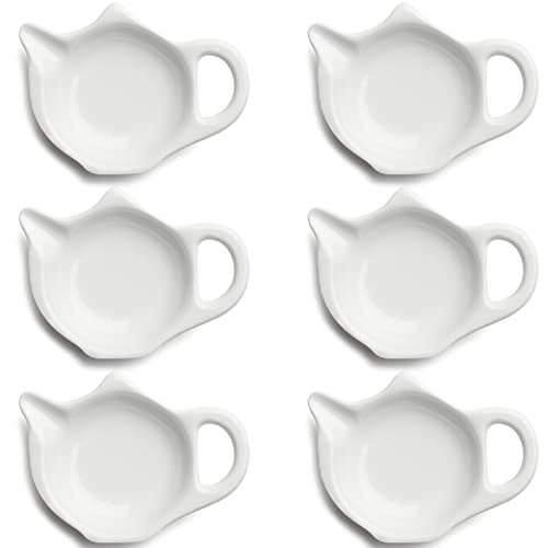 Tea Bag Holder for Used Tea Bag Teapot Shaped Tea Bag Coasters - Keep Your Tea Time Tidy and Organized with Tea Bag Saucers Set of 6