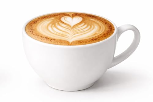 Image of Fine Bone China Small Cappuccino Cup Set of 6 - Coffee Mug - Microwave & Dishwasher Safe - White Coffee Cups for Cafe, Restaurant, Hotel, Home & Office - 180 ML