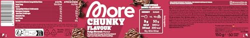 MORE Chunky Flavour, Fudge Brownie, 150 g, Geschmackspulver zum Süßen, ohne viel Zucker und Kalorien, mit Inulin und Laktase