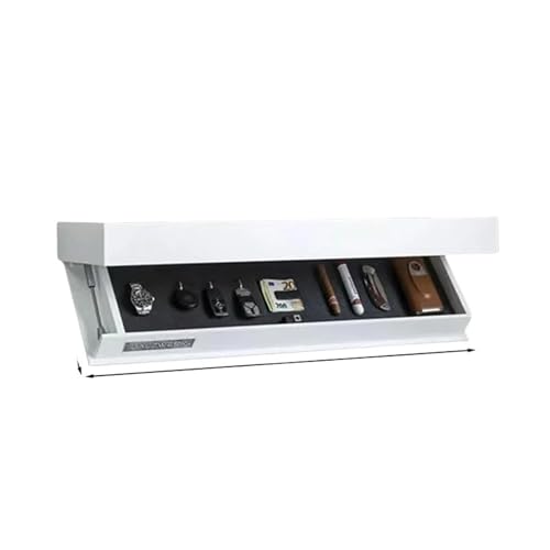 Genérico Compartimentos Secretos Estante de Almacenamiento Madera, Estante Oculto con Compartimento Secreto, Caja Solapa, Organizador Muebles(White)