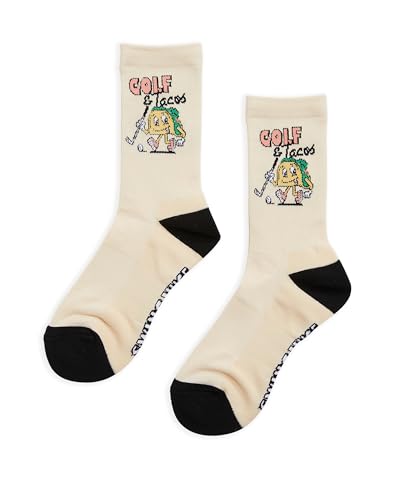 Men's Golf Socks Golf & Tacos Funny Golf Socks for Men Ivory O/S3