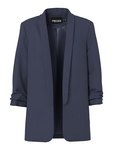 Pieces Femme Pcboss 3/4 Noos Blazer, Bleu Gris, M EU