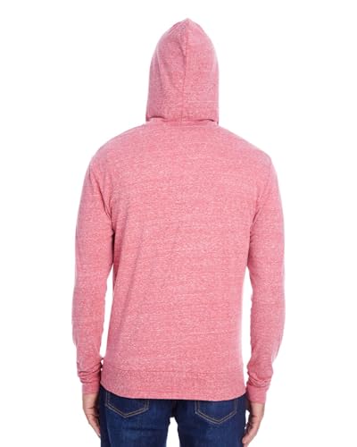 Threadfast Apparel Unisex Triblend Full-Zip Light Hoodie L RED TRIBLEND3