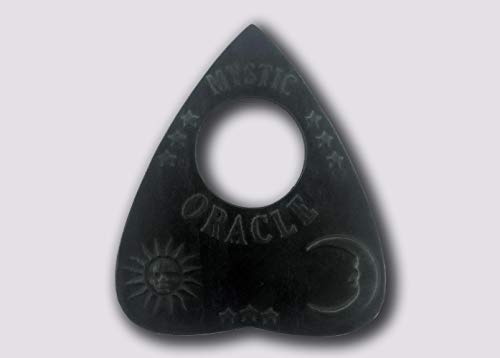 Planchette featuring Sun, Moon & Stars with 'Mystic Oracle' Wording. For Use With Ouija Board, Talking Board, Necklace, Jewellery