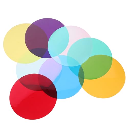 ABOOFAN Filtres de Lumière LED Auto-adhésifs 8pcs en Pet pour Éclairage Intérieur, pour Studio Photo et Bureaux, Film de Couleur Chaude pour Spots Encastrés