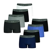 Athena Basic Coton 8A71 sous-vêtement, Gris/Noir/Blanc/Bleu, XL Homme