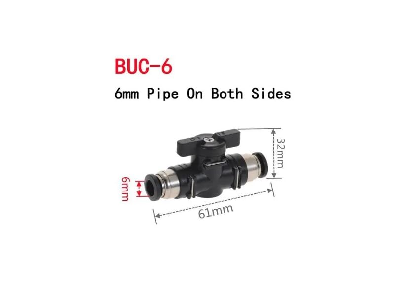 CentIoT - Pneumatic connector Push In Fittings For Air Hose and Tube Connector BUC Valve (6MM) 1