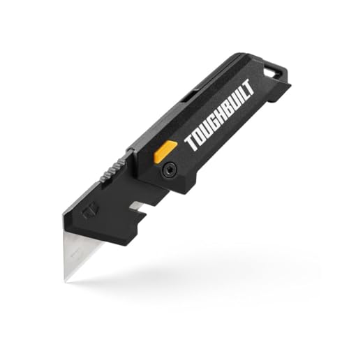 Image of ToughBuilt - Sub-Compact Folding Utility Knife, 4 inch Closed EDC Design with Wire Cutter /Stripper, Button Lock & Tool-Free Blade Change (TB-H4-12-C)