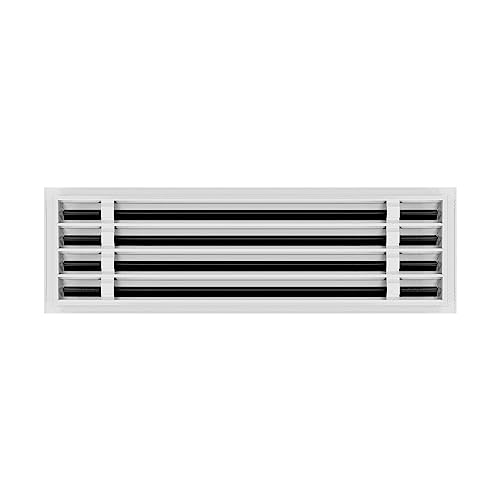 Image of BUILDMART - 26x8 Modern AC Vent Cover - Decorative White Aluminum Air Vent - Standard Linear Slot Diffuser - Heating and Cooling Register Grille for Ceiling, Walls & Floors - Texas Buildmart