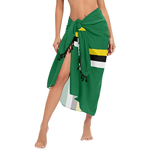 Womens Sarong Beach Wrap Clip Swimsuit Cover Ups Sheer Bikini Skirt with Tassels2