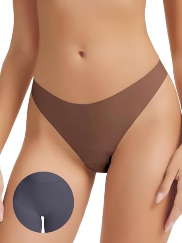 Image of Seamless Camel Toe Thongs for Women Invisible Thong Panty Liners No Show Camel toe G-Strings Workout Underwear
