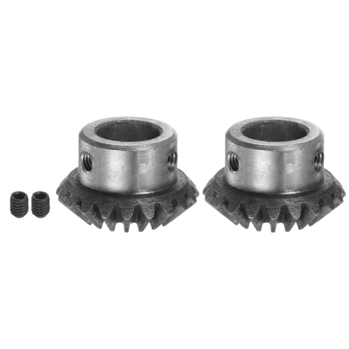 Image of HARFINGTON 2pcs Bevel Gear 1M 20 Teeth 14mm Shaft Hole 1:1 Tapered Bevel Pinion Gear 45# Steel 1.5 Module 90 Degree Steering Gear, for Hardware Mechanical Rotation