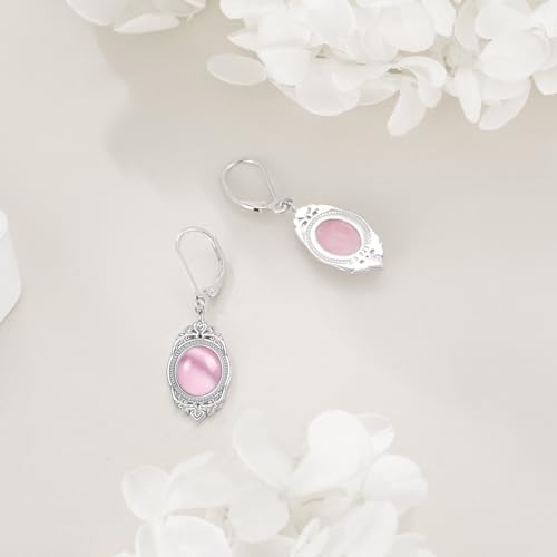 Boucles d'oreilles œil de chat rose argent : fini les bijoux ternes - 6