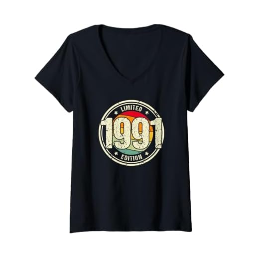 Mujer Retro 31 Años Nacido en 1991 Edición Limitada 31 Cumpleaños Camiseta Cuello V