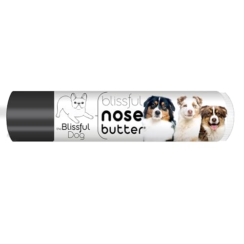 Image of The Blissful Dog Australian Shepherd Nose Butter for Dry, Cracked Skin, Lick-Safe Dog Nose Balm with Moisturizing Shea Butter, Almond, Olive, and Essential Oils, Pet Supplies, Uncented, 0.15 oz.