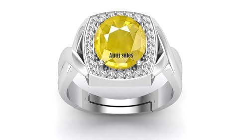 Bague ajustable saphir jaune naturel finies les erreurs de taille bague argent
