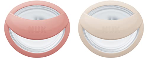 NUK MommyFeel fopspeen voor baby's | 0-9 maanden | borstvoedingsvriendelijke speen | BPA-vrij silicone | blush & zandsteen | 2 stuks