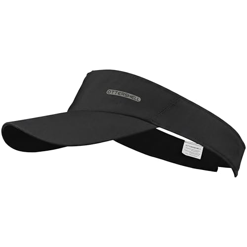 Image of OTTERSHELL Sports Sun Visor for Men and Women, Lightweight Mesh Construction, Adjustable Strap, Cooling Visor Hat for Running, Golf, Tennis, Hiking (UK, Alpha, One Size, Black)