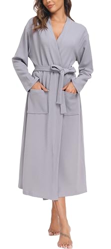 Sopesil Albornoz para Mujeres de Longitud Completa de Gofre Albornoz de Lujo Ligero Suave Loungewear Sleepwear Spa y Hotel para Todo el Año