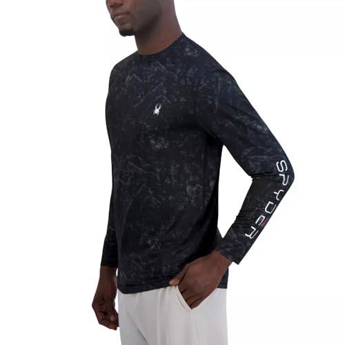 Spyder Men’s Rash Guard, Breathable Fabric, Quick Dry, 50+ UPF Protection (US, Alpha, Medium, Regular, Regular, Black)3