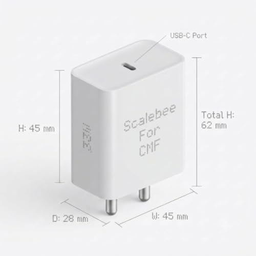 Image of Scalebee CMF Original 33W Type C Quick Power Charger Adapter with Cable | Compatible with CMF by Nothing Phone 4a|4a Pro|3|3a Lite|3a Pro|2a|2a Plus|2|CMF 2 Pro|1