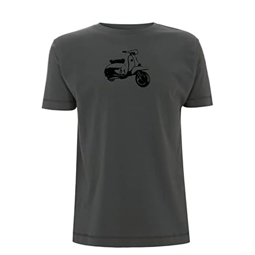 Scooter t-shirt klassisk moped vintage 60-tal cykel italiensk mod Indie quadropheni retro 1960-tals samlargåva till pappa bror farbror män, Grå, XXL