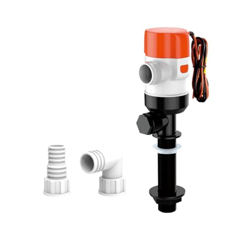 SEAFLO 13C Series 800 GPH Livewell Pump - Extended Tee 12V 1 Inch Outlet 9 ft Head 3.5A Anti Airlock Cartridge Motor Marine Baitwell Aerator Pump 4 Year Warranty